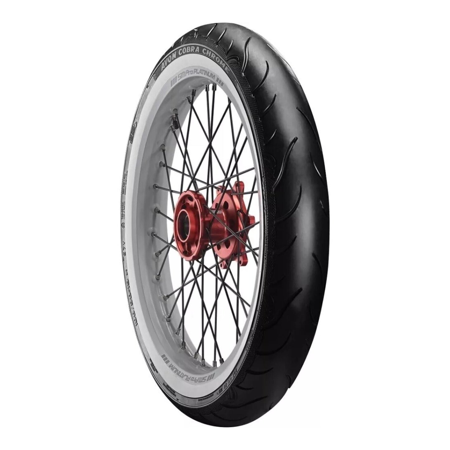 Avon Cobra Chrome 150/80R16 White Wall Front Tyre (71V Rating) AV91