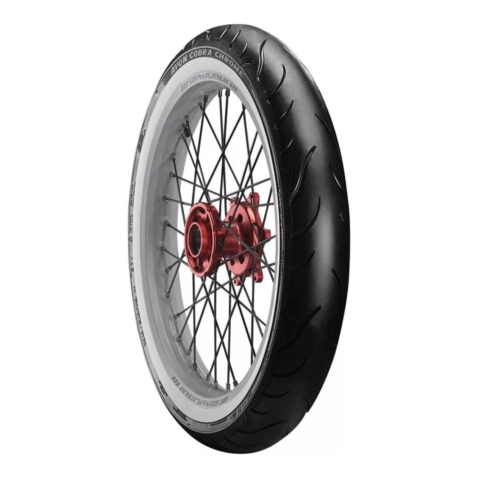 Avon Cobra Chrome 150/80R16 White Wall Front Tyre (71V Rating) AV91