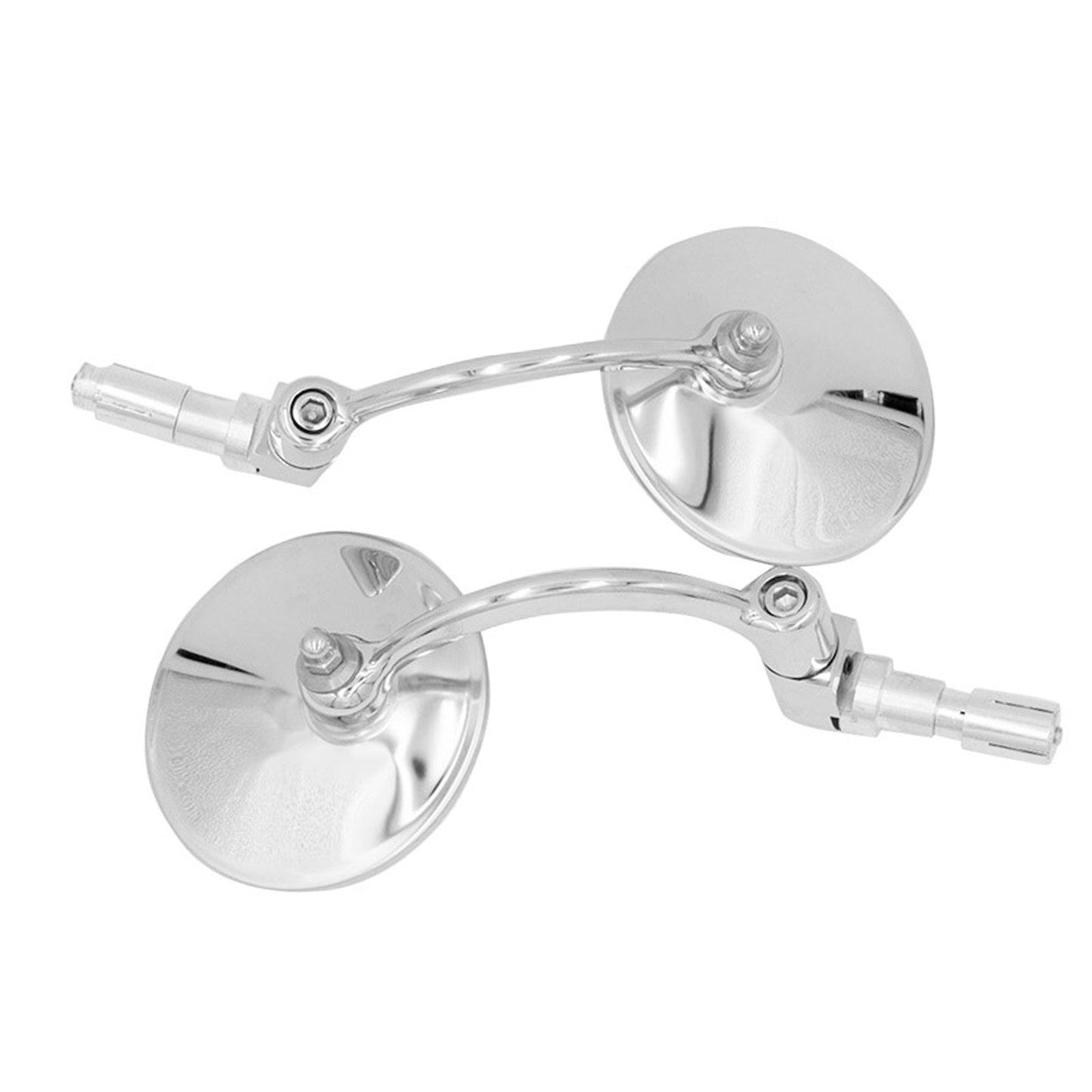 Chrome Round Rearview Bar End Mirror Suitable For Motorcycle / Chopper / Racer-4