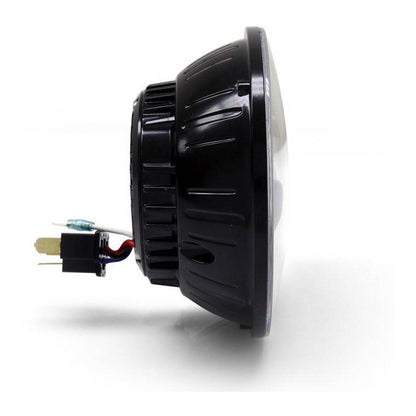 Denali M5 E-Mark LED Headlight Module - 5.75 Round, Black Chrome