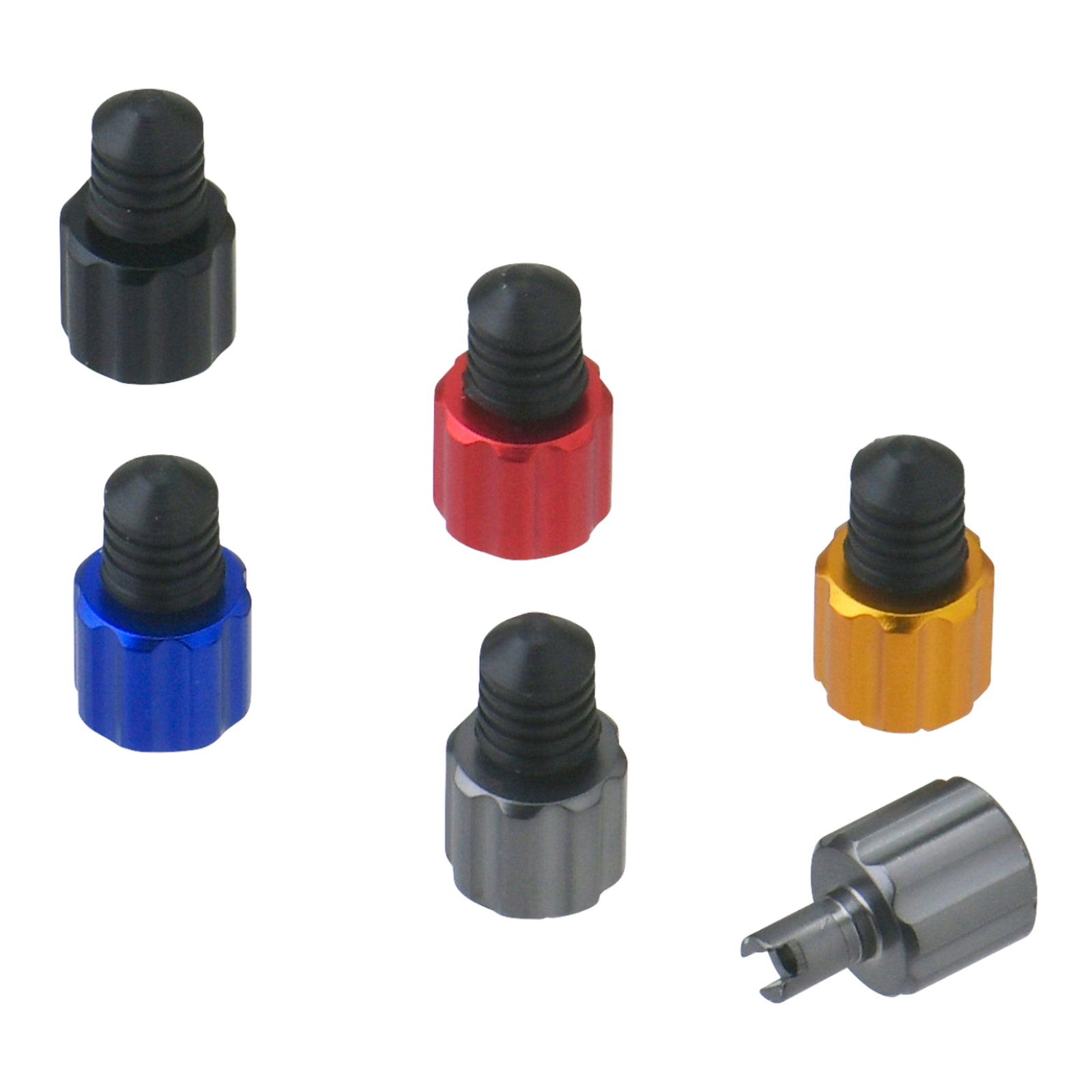 DRC Air Valve Caps with Valve Wrench (2 Pack) - Blue