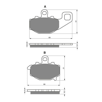 GOLDfren Brake Pads Sintered Sports GF093 - S3 ( PH124 )