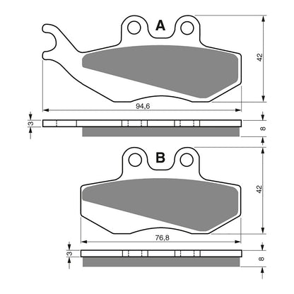 GOLDfren Brake Pads Sintered Sports GF122 - S3 ( PH173 )