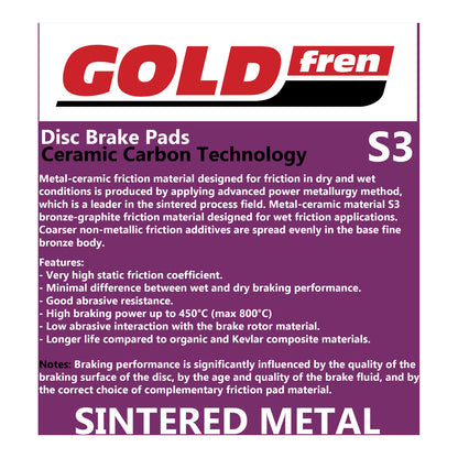 GOLDfren Brake Pads Sintered Sports GF274 - S3 ( PH339 )