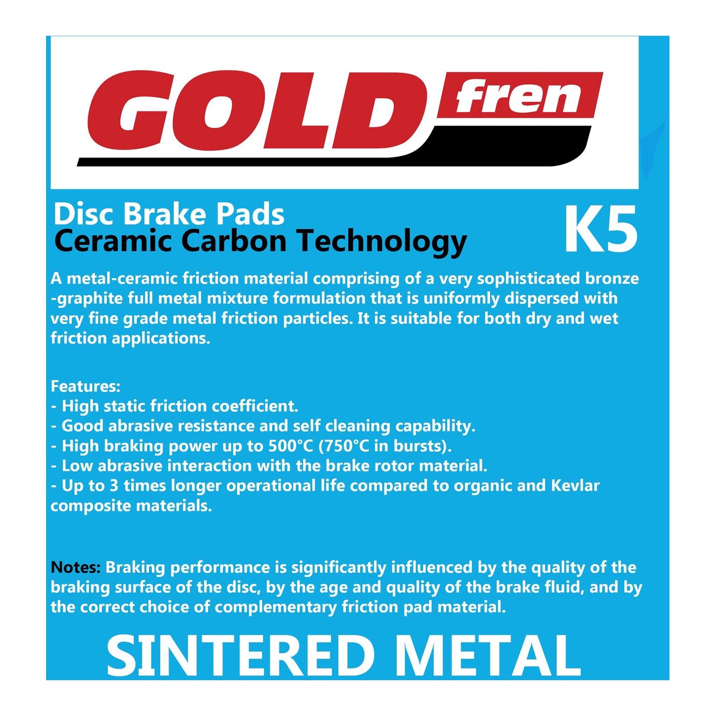 GOLDfren Brake Pads Off-Road Racing GF383 - K5 ( PR522 )
