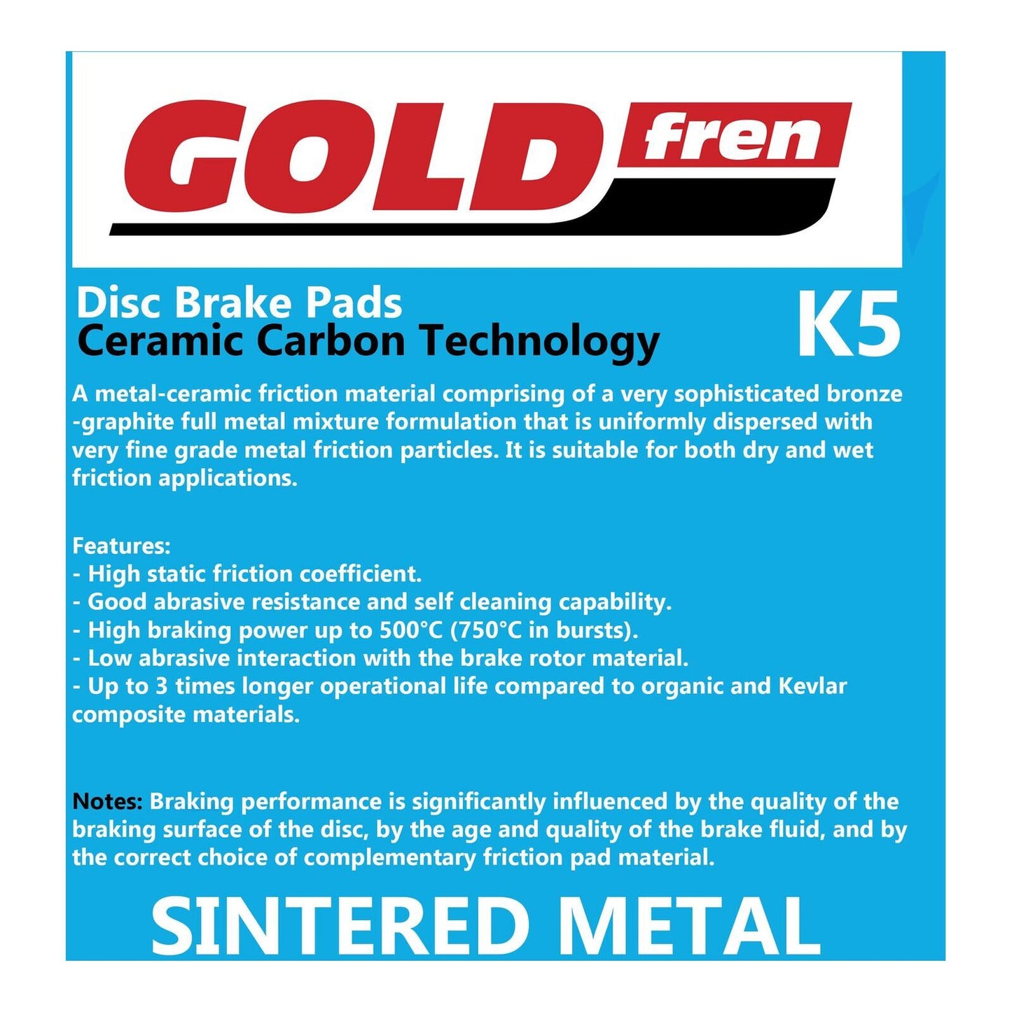 GOLDfren Brake Pads Off-Road Racing GF385 - K5 ( PR525 )