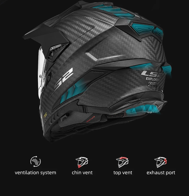 LS2 MX701 Explorer – Carbon Off-Road / Motocross Motorcycle Helmet