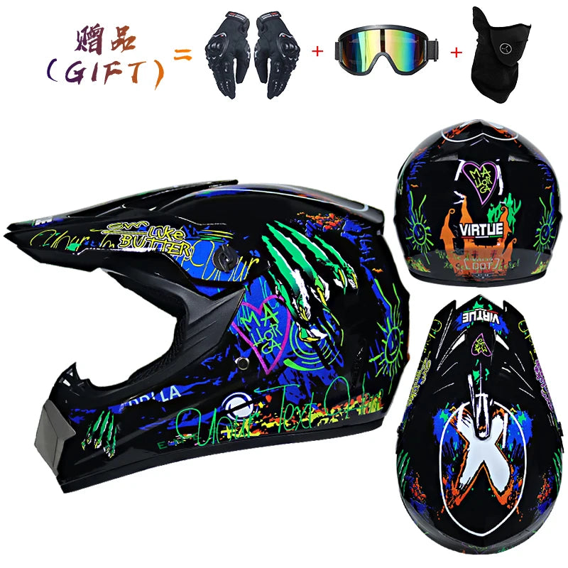 Youth/Adult Motocross Helmet – Downhill & ATV Off-Road Motorcycle Helmet (DOT Approved)