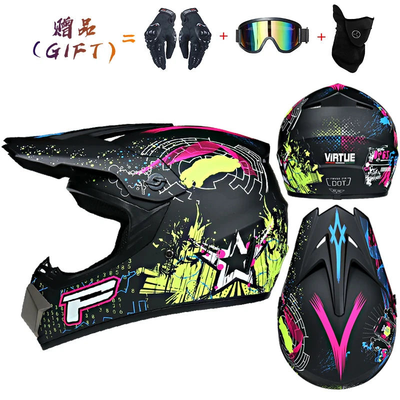 Youth/Adult Motocross Helmet – Downhill & ATV Off-Road Motorcycle Helmet (DOT Approved)