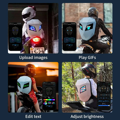 Girl Boy Knight Backpack Led Display Dynamic Motorcycle Advertising Led Motorcycle Hot Christmas Gift Pink Smart Led Backpack