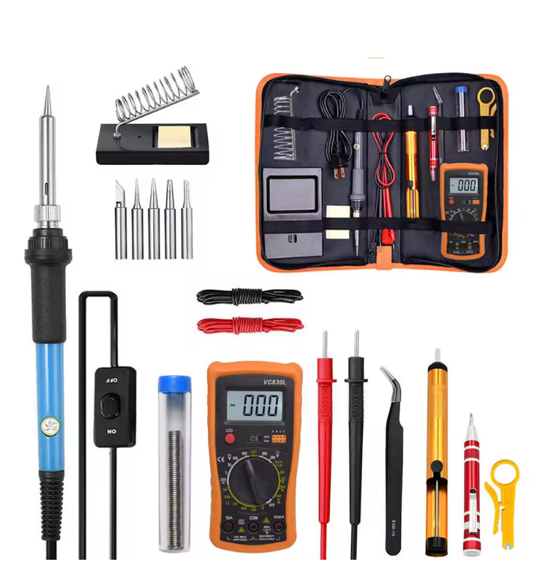 15IN1 Soldering Iron Kit 60W Electronics Welding Tool Adjustable Temperature AU