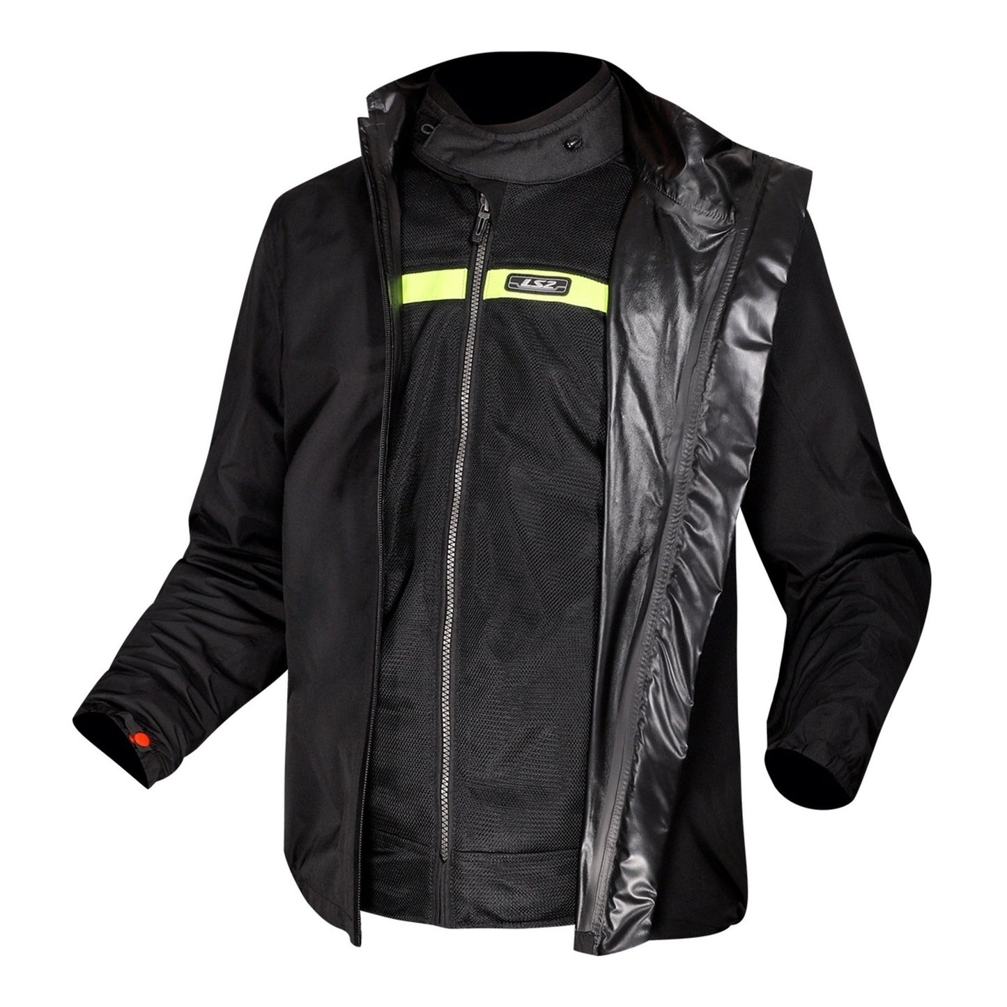 LS2 Riva Men's Jacket - Light Grey / Hi-Vis Orange