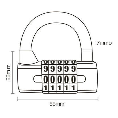 Oxford 5-Digit Combination Padlock - Black
