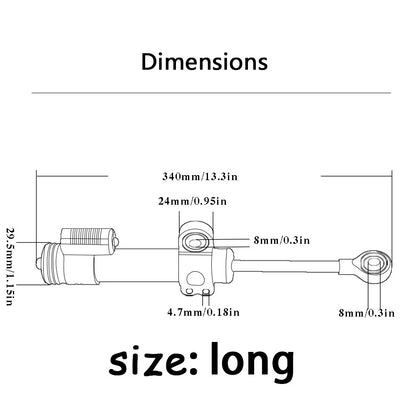 Universal Adjustable Steering Damper – Carbon Finish Stabilizer