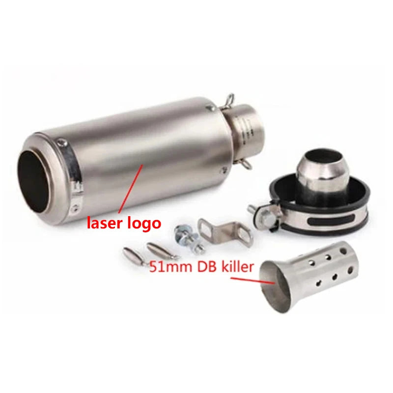 Universal 51/60mm motorcycle sc exhaust inox muffler carbon fiber exhaust with DB Killer for z900 R3 R25 MT07 MT09 R1 Z400 Z650