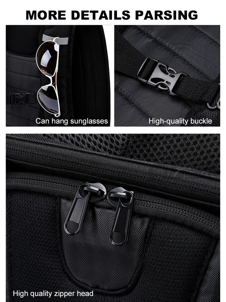 Carbon Fiber Motorcycle Backpack Motocross Helmet Bag Waterproof Motorsport Riding Backpack Expandable Hard Shell Bag Reflective