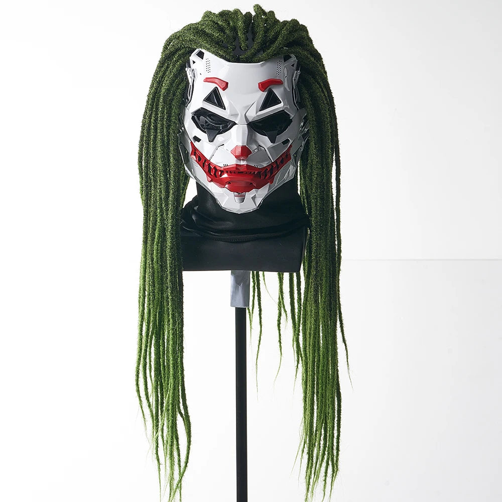 Cyberpunk Joker Masks with Clown Braids Cosplay Clown Costume Party Props Halloween Anime Role-Playing Gifts Toys for Adults