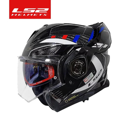 LS2 FF901 Advant X – Carbon Modular Flip-Up Motorcycle Helmet with Sun Visor