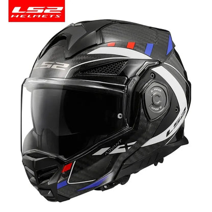 LS2 FF901 Advant X – Carbon Modular Flip-Up Motorcycle Helmet with Sun Visor