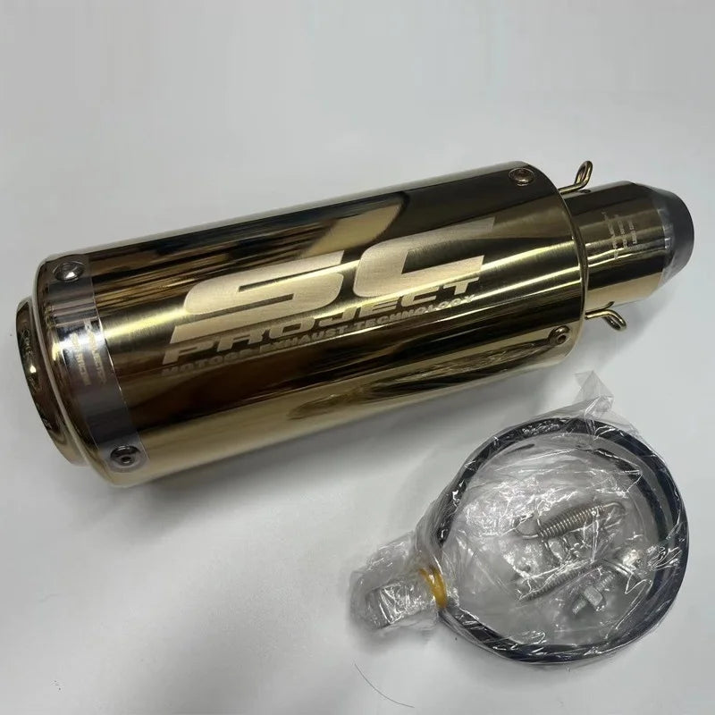 Universal 51/60mm motorcycle sc exhaust inox muffler carbon fiber exhaust with DB Killer for z900 R3 R25 MT07 MT09 R1 Z400 Z650