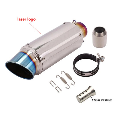 Universal 51/60mm motorcycle sc exhaust inox muffler carbon fiber exhaust with DB Killer for z900 R3 R25 MT07 MT09 R1 Z400 Z650