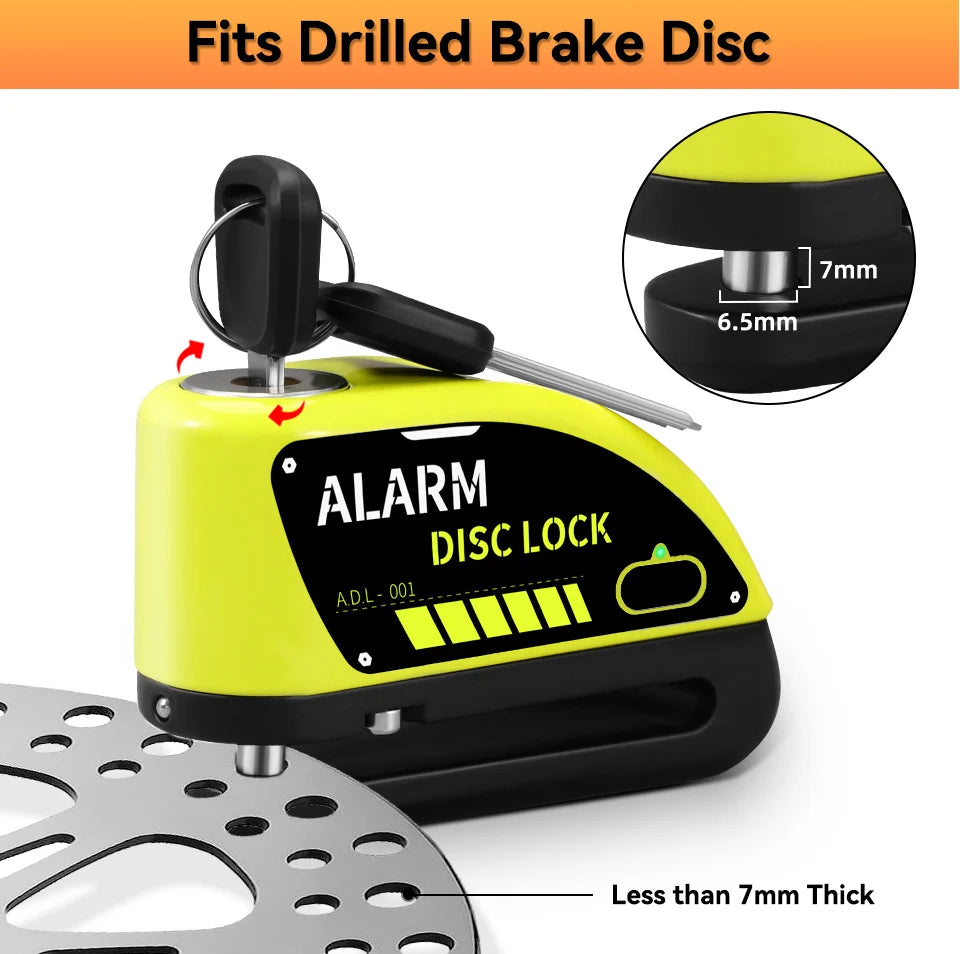 Extractme Motorcycle Alarm Disc Brake Lock Security Moto Wheel Disk Padlock Waterproof 110dB Loud Anti Theft Alarma Motocicleta