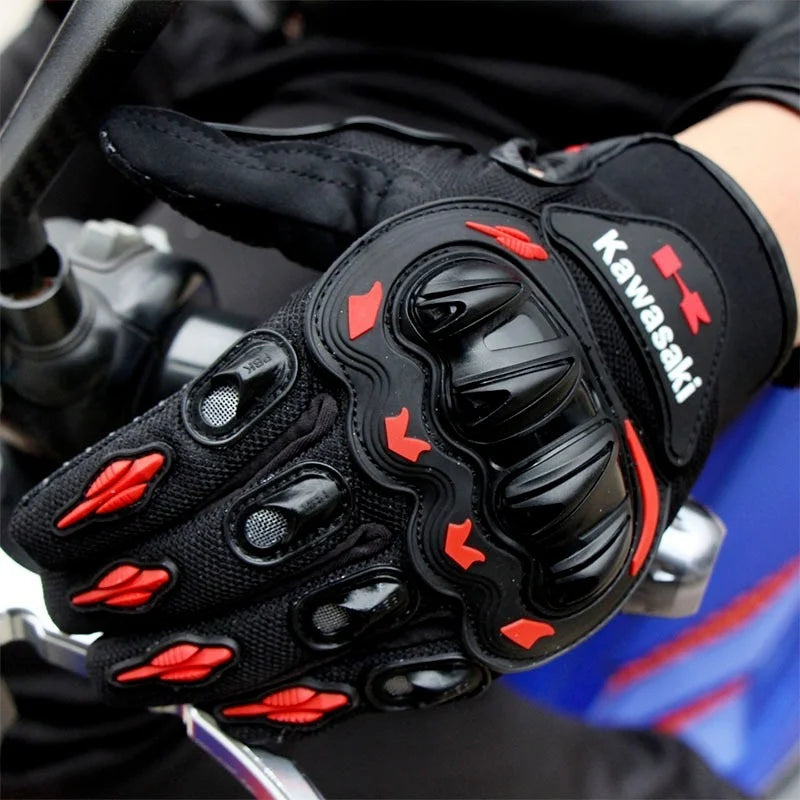 New Kawasaki Motorcycle Gloves Summer Riding Gloves Hard Knuckle Motorbike Tactical Gloves For Dirt Bike Motocross ATV UTV
