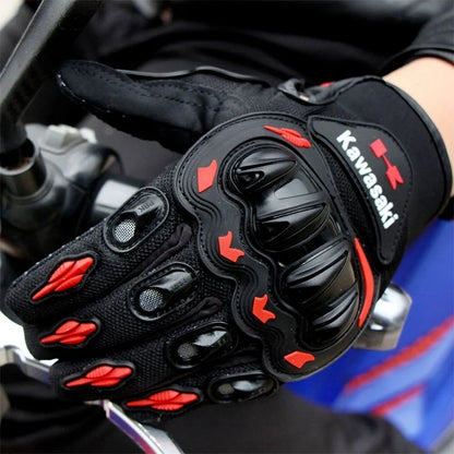 New Kawasaki Motorcycle Gloves Summer Riding Gloves Hard Knuckle Motorbike Tactical Gloves For Dirt Bike Motocross ATV UTV