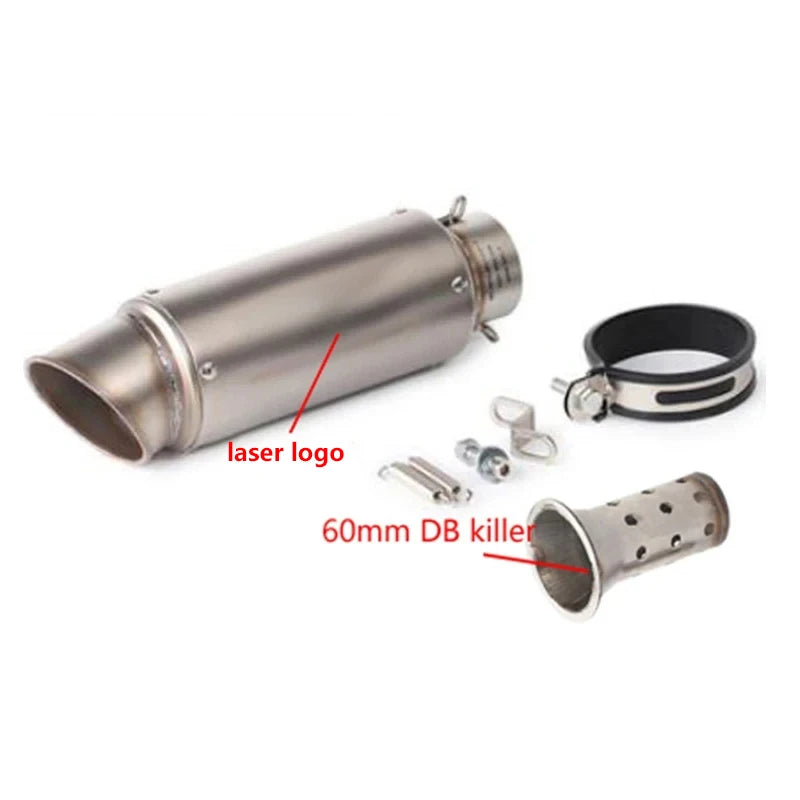 Universal 51/60mm motorcycle sc exhaust inox muffler carbon fiber exhaust with DB Killer for z900 R3 R25 MT07 MT09 R1 Z400 Z650