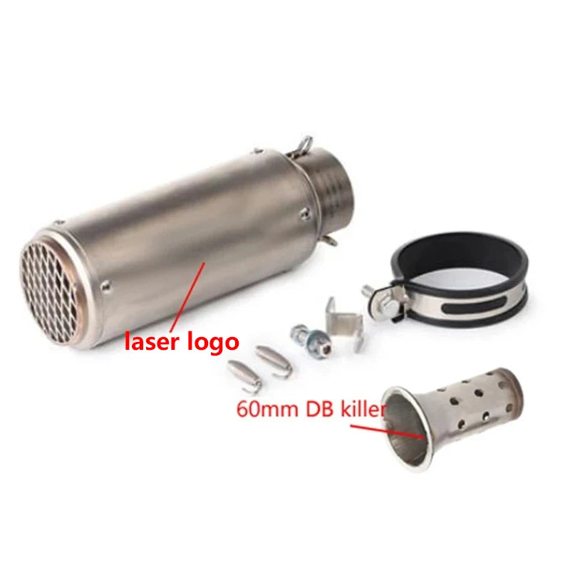 Universal 51/60mm motorcycle sc exhaust inox muffler carbon fiber exhaust with DB Killer for z900 R3 R25 MT07 MT09 R1 Z400 Z650
