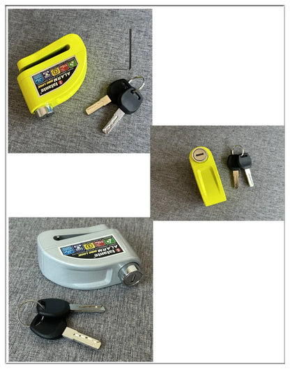 Falante Motorcycle Scooter Disc Brake Lock Bicycle Anti-theft Wheel Disc Brake Lock waterproof Security Alarm Protection 6 Color