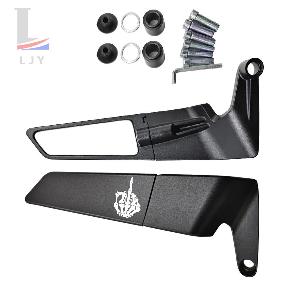 For ninja 400 650 300 250 250R ZX14R ZX10R ZX6R 1000 SX H2 ZX7R Motorcycle CNC Rear View Mirrors HD Motorbike End Side Mirror