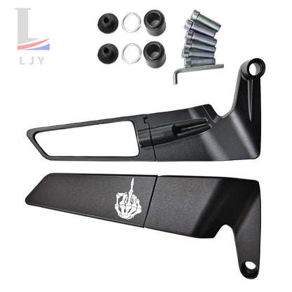 For ninja 400 650 300 250 250R ZX14R ZX10R ZX6R 1000 SX H2 ZX7R Motorcycle CNC Rear View Mirrors HD Motorbike End Side Mirror