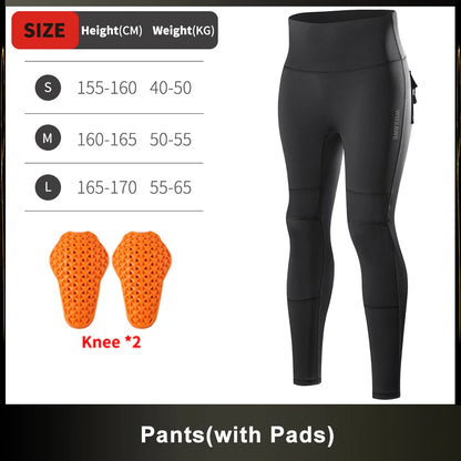 WOSAWE Women Motorcycle Pants Anti-fall High Waist Reflective Motorcycle Rider Pants Racing Fitness GYM Trousers Honey Peach Hip