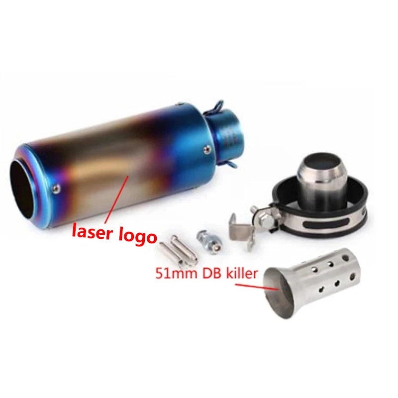 Universal 51/60mm motorcycle sc exhaust inox muffler carbon fiber exhaust with DB Killer for z900 R3 R25 MT07 MT09 R1 Z400 Z650