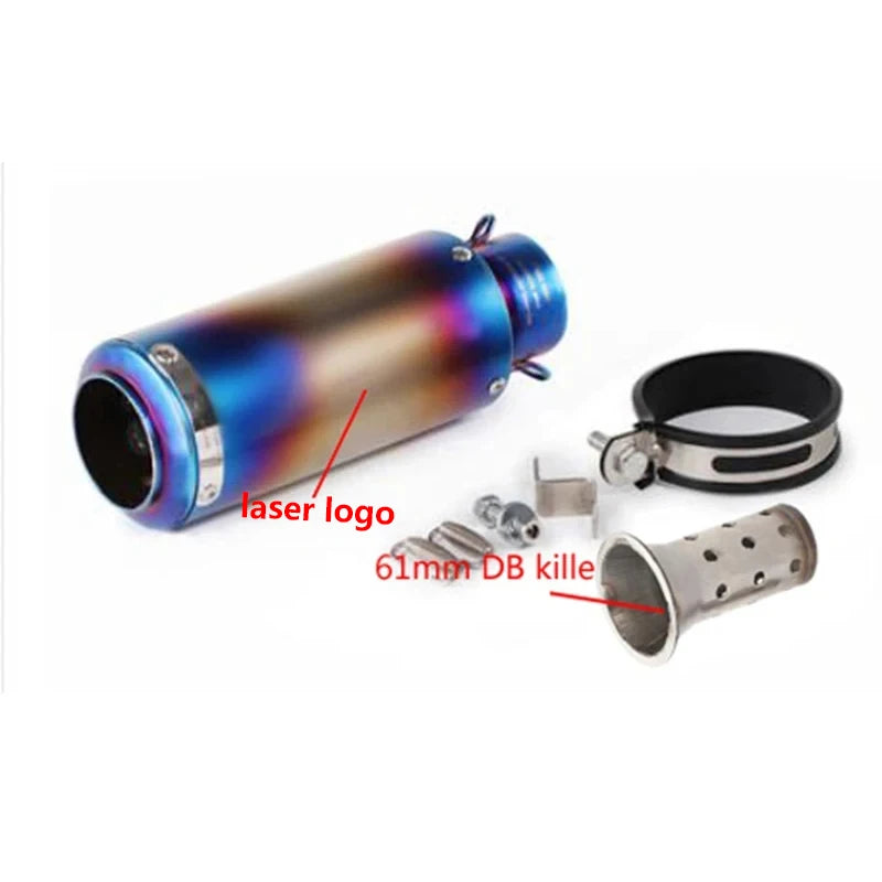 Universal 51/60mm motorcycle sc exhaust inox muffler carbon fiber exhaust with DB Killer for z900 R3 R25 MT07 MT09 R1 Z400 Z650