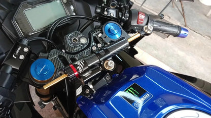 Universal Adjustable Steering Damper – Carbon Finish Stabilizer