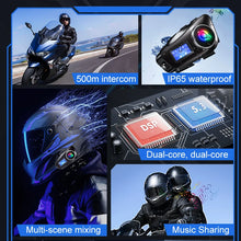 Q58 Max Motorcycle Helmet Bluetooth Intercom IP65 Waterproof Intercom Distance 500 Meters Multi-Scene Mixed Music Sharing