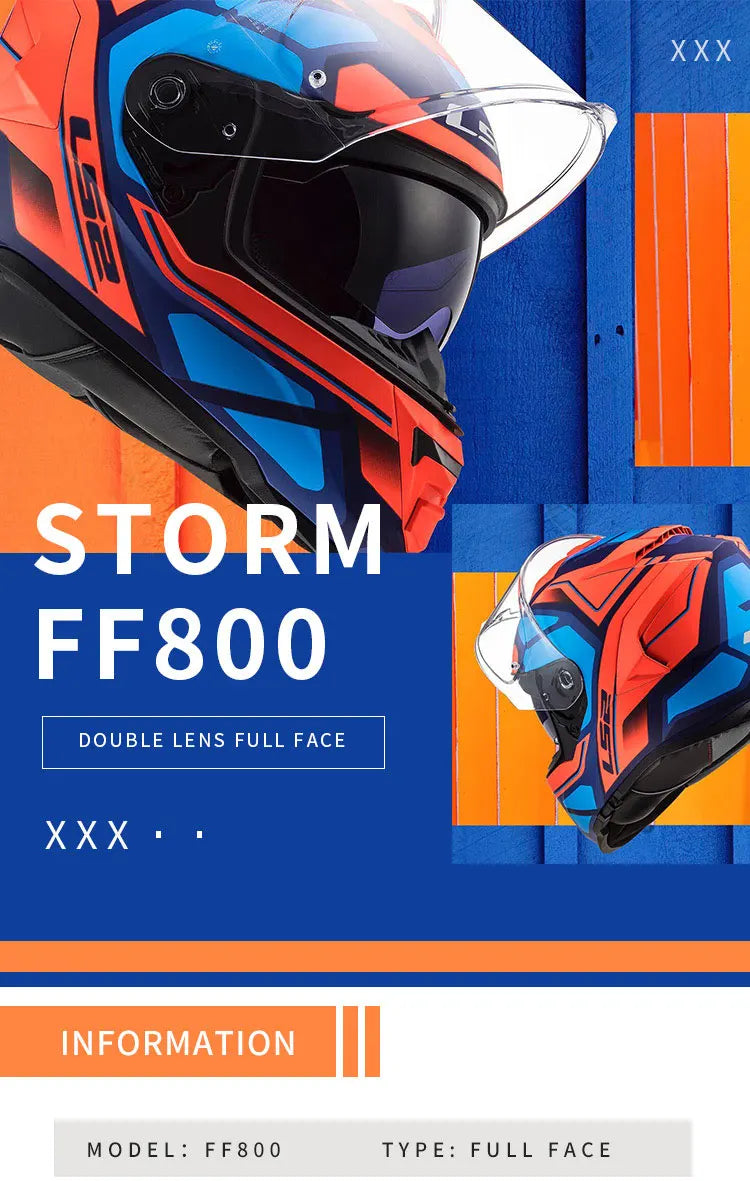 LS2 FF800 Storm – Full-Face Motorcycle Helmet with Fog-Free System