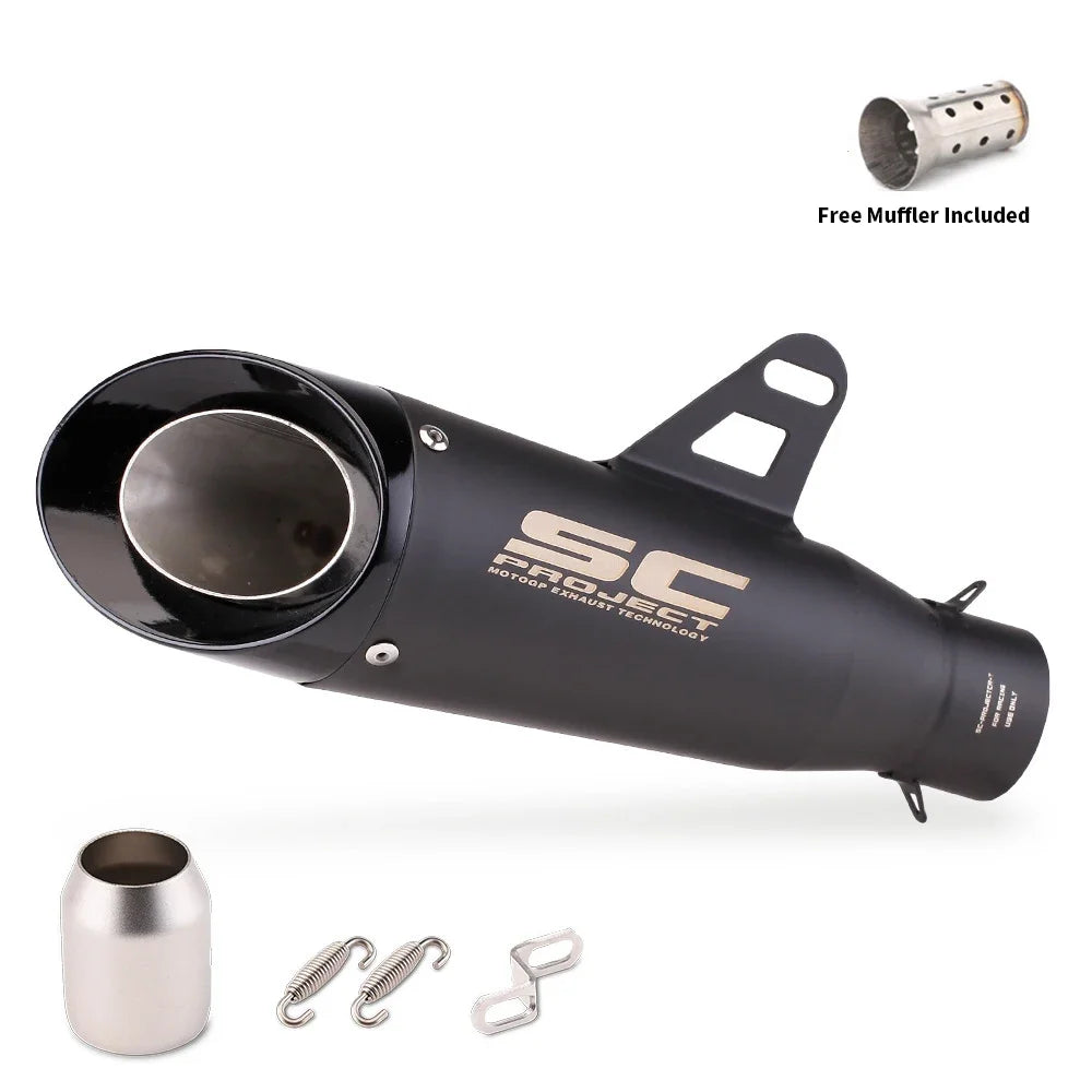 For Kawasaki Ninja Z900 Honda CB650R Yamaha R3 51mm Motorcycle Exhaust Muffler Pipe Escape 335mm Length