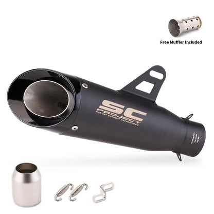 For Kawasaki Ninja Z900 Honda CB650R Yamaha R3 51mm Motorcycle Exhaust Muffler Pipe Escape 335mm Length