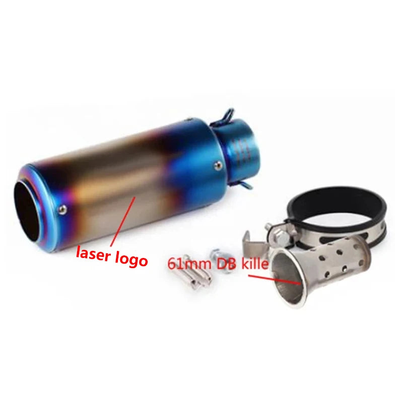 Universal 51/60mm motorcycle sc exhaust inox muffler carbon fiber exhaust with DB Killer for z900 R3 R25 MT07 MT09 R1 Z400 Z650
