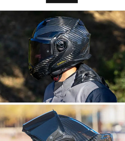 LS2 FF901 Advant X – Carbon Modular Flip-Up Motorcycle Helmet with Sun Visor