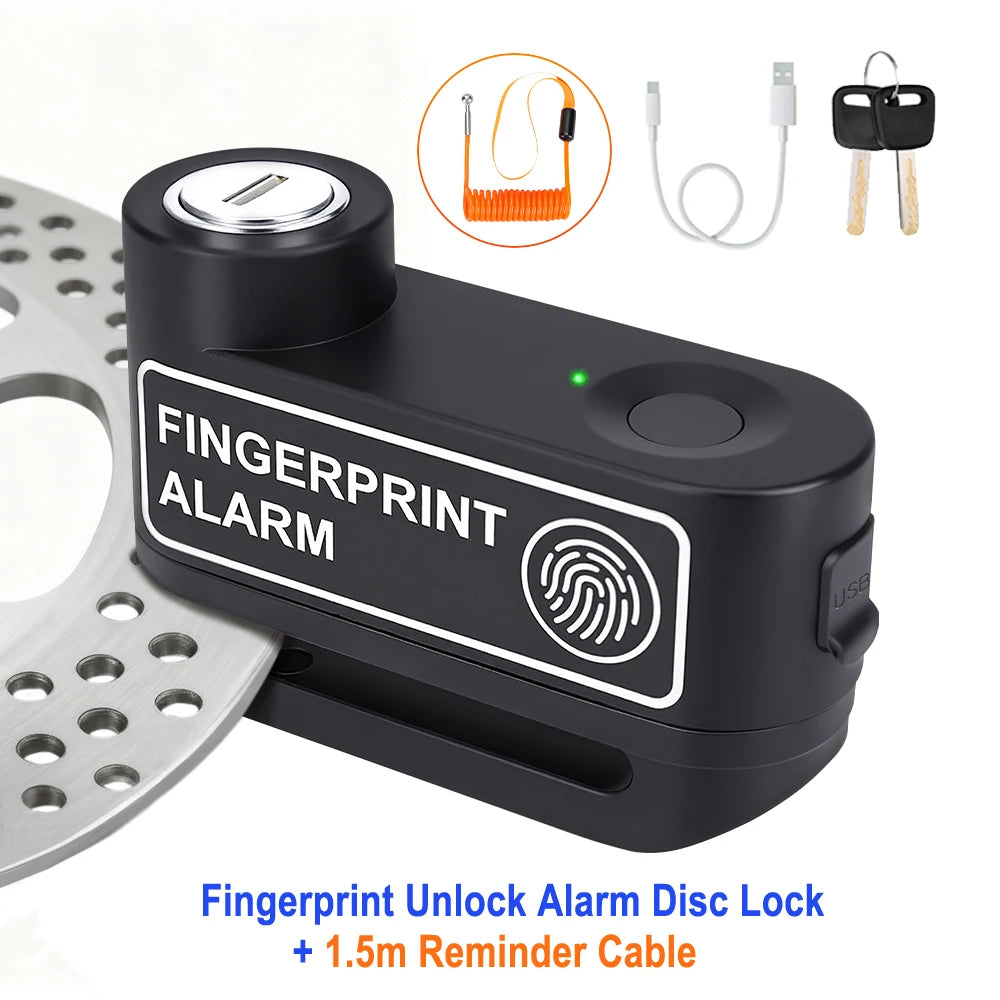 Extractme Motorcycle Alarm Disc Brake Lock Security Moto Wheel Disk Padlock Waterproof 110dB Loud Anti Theft Alarma Motocicleta