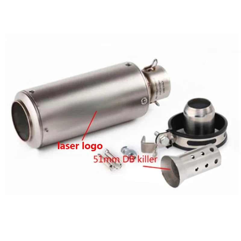Universal 51/60mm motorcycle sc exhaust inox muffler carbon fiber exhaust with DB Killer for z900 R3 R25 MT07 MT09 R1 Z400 Z650