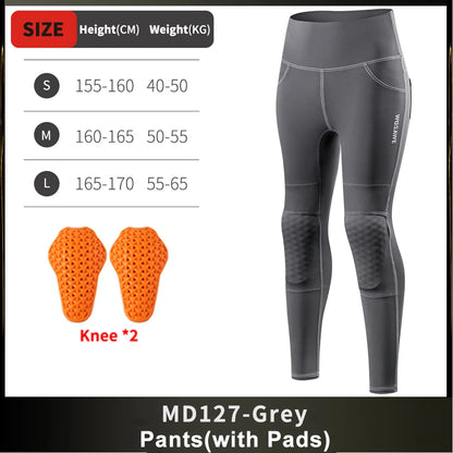 WOSAWE Women Motorcycle Pants Anti-fall High Waist Reflective Motorcycle Rider Pants Racing Fitness GYM Trousers Honey Peach Hip