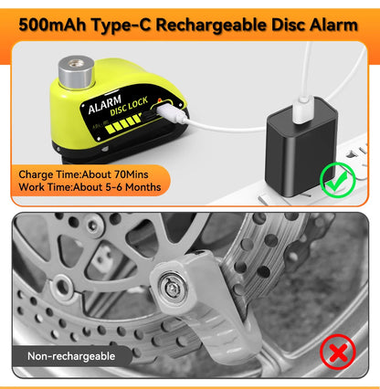 Extractme Motorcycle Alarm Disc Brake Lock Security Moto Wheel Disk Padlock Waterproof 110dB Loud Anti Theft Alarma Motocicleta
