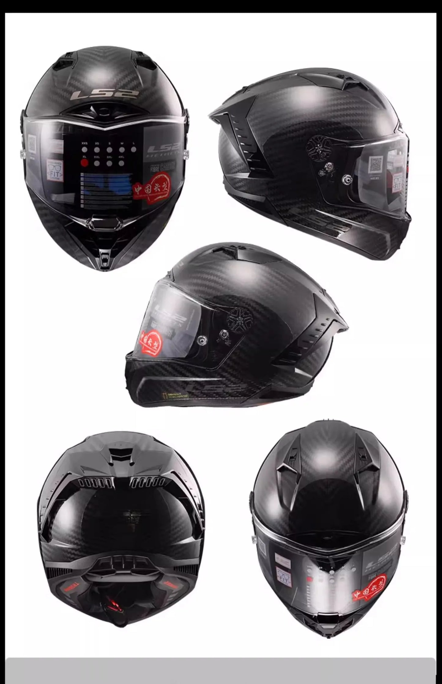 LS2 FF805 9K – Carbon Full-Face Racing Motorcycle Helmet with Tail Wing
