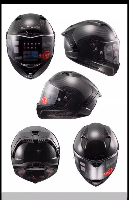 LS2 FF805 9K – Carbon Full-Face Racing Motorcycle Helmet with Tail Wing