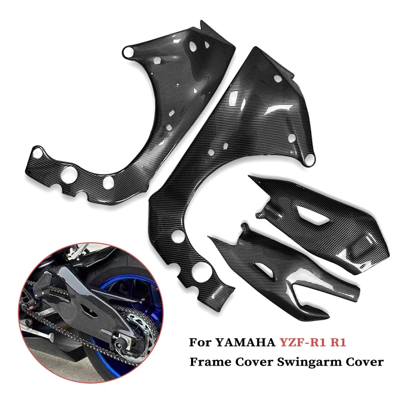 Fit For YAMAHA YZF-R1 R1 2015-2024 Carbon Fiber Motorcycle Frame Cover Swingarm Cover Swing Arm Protection Covers Accessories